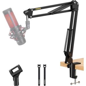 MAONO Boom Arm Microphone Stand: Adjustable Metal Suspension Mic Boom Arm for Podcast Gaming Streaming Recording,with Desk Clamp and 3/8" to 5/8" Screw Adapter-Max Load 1KG BA20 Black