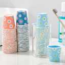 SIUQ 300 Pack 3 oz Paper Cups, Disposable Bathroom Cups, Small Mouthwash Cup, Hot/Cold Beverage Drinking Cups, Mini Paper Cups for Bathroom, Birthday Party, Travel, Events, Picnic, BBQ (Daisy)
