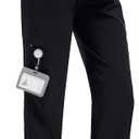 GLAMIX Women's Maternity Scrub Pants Stretchy Straight-Leg Medical Pants with 5 Pockets and Side Vents (XX-Large, Black)