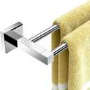 RUACQ Double Towel Bar, 24 Inch Towel Racks for Bathroom Wall Mounted, 304 Stainless Steel Bath Towel Rod with Square Base(Chrome)