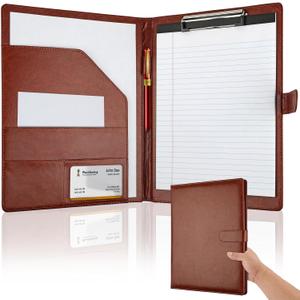 Professional Padfolio with Clipboard, Faux Leather Portfolio Folder Binder, Legal Pad Holder for A4 Letter Size Notepad, Resume, Writing Pad, Ideal Organizer for Business Office Conference (Brown) Professional Padfolio with Clipboard, Faux Leather Portfolio Folder Binder, Legal Pad Holder for A4 Letter Size Notepad, Resume, Writing Pad, Ideal Organizer for Business Office Conference (Brown)