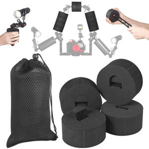4Pcs Underwater Camera Buoyancy Float Kits, Buoyancy Provided 175g*4, Diameter 3.15", Thickness 1.5", Aquatic Arm Float Kit for Seafrogs/nitescuba/Starbea Floating Arms Diving Tray