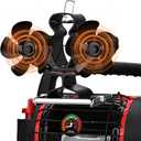 10 Blade Wood Stove Fan,Dual Motor Fireplace Fan,Wood Stove Fan Compatible with Buddy Heater, Heat Powered Fireplace Fan Log Burner Burning Stove Accessory Non Electric for Camping Outdoor Indoor Use