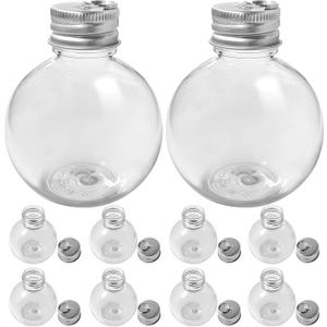 10Pcs Booze Balls Christmas Ornaments Fillable Booze,Clear Christmas Ornament Drink Balls,Ornament Shot Glasses for Xmas Home Holiday Wedding Party Decoration