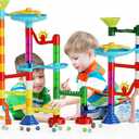 Marble Run, 110pcs Marble Maze Game Construction Building Toys for Kids, Marble Track Race Set STEM Learning Toys Gift for Boys Girls 3 4 5 6 7 8 9 10+, 8105