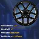 New 18" 18x8" Replacement Alloy Wheel Rim Fits for 2022 2023 2024 Honda Civic Sport Direct Fit Alloy Rims, ALY10393U45N, OE Direct Fit Replacement Rim
