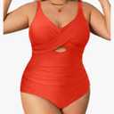 Daci Plus Size One Piece Swimsuits - Tummy Control Bathing Suit for Women Cutout Swimwear,20W