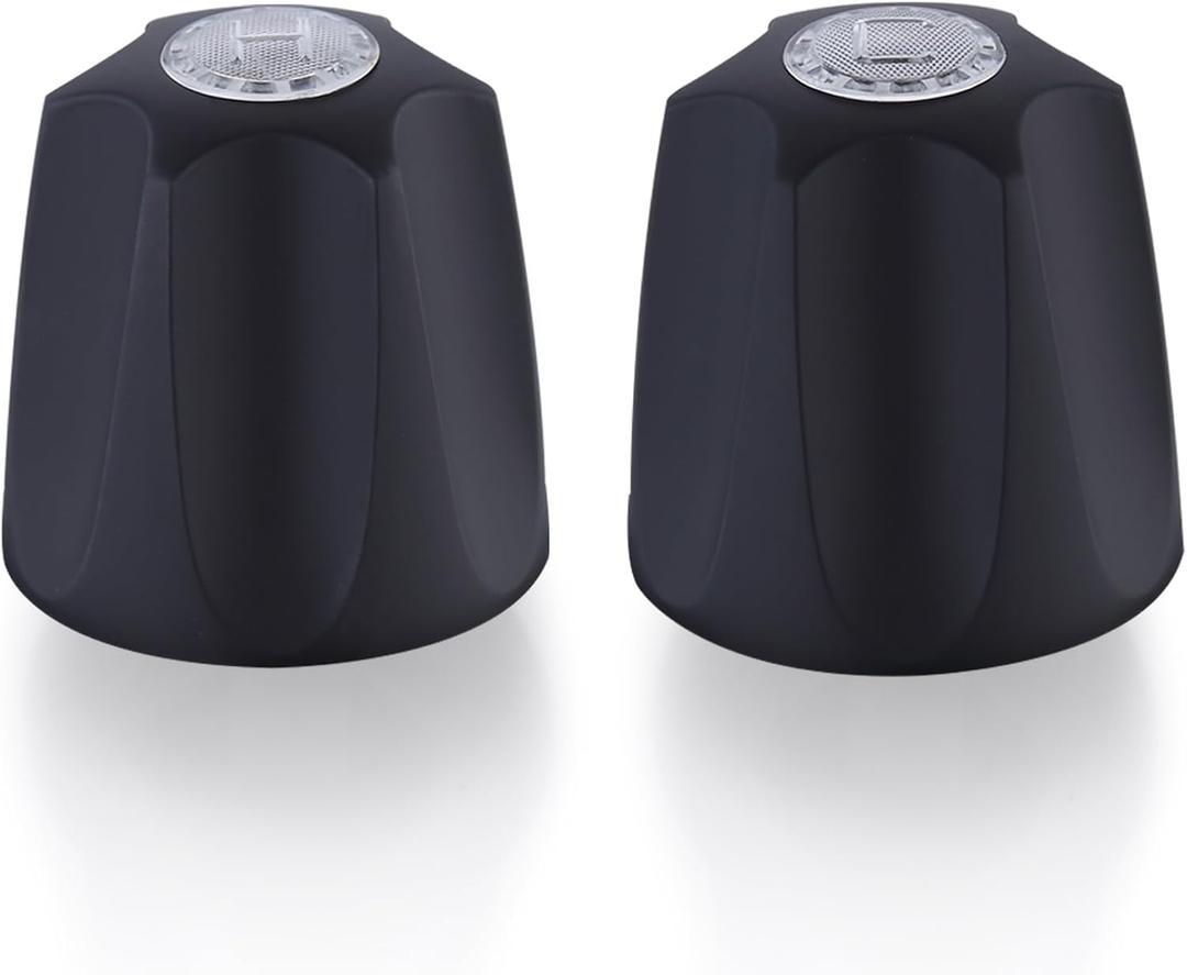 Shower Knob Replacement Compatible with Price Pfister Contessa & Windsor Tub and Shower Faucet Shower Knobs, Shower Knobs 2 Piece Replacement for Pfister Shower Handle Replacement (Matte Black)