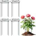 Peony Cages and Supports 4 Pack, 13" Dx24 H Grow Through Plant Supports, Heavy Duty Metal Plant Support Cage for Outdoor Flowers, Tomatoes, Hydrangeas, Cucumbers & Strawberries