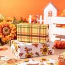 2 x RUSPEPA Fall Wrapping Paper Sheets, Autumn Pumpkin, Sunflower, Leaves and Plaid Design Gift Wrap Paper for Thanksgiving, Birthday, Harvest Gifts, 6 Folded Sheets, 19.68 X 27.5 Inch