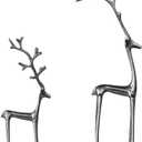 Creative Co-Op Tall Cast Aluminum Reindeer, gunmetal finish, 28.5" H