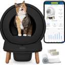 PetSafe ScoopFree SmartSpin Self-Cleaning Cat Litter Box, Black Advanced Odor Control, App Controlled with Health Monitoring, Works with Any Litter, Up to 2 Weeks of Hands-Free Cleaning