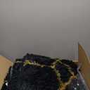 ONASAR Area Rugs for Bedroom Living Room, 4x6 Fluffy Black and Gold Throw Rug, Shaggy Geometric Floor Mat for Home Decor, Soft Plush Carpet for Kids Teen Playroom Dorm Classroom Office