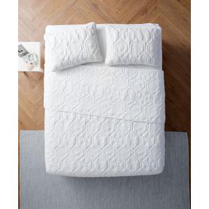 VCNY Home Shore Beach 3-Piece Bedding Set, King, White
