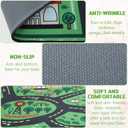 Tinideya Kids Playmat Rug 6x9 ft, Non-Slip Rubber Backing Traffic Road Playmat, Cars Play Mat for Toddler Children Playroom Classroom Bedroom(Green, Traffic Road)