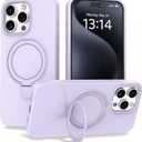 IAIYOXI Case for iPhone 15 Plus Case with Magnetic Invisible Stand - MagSafe Compatible, Military Drop Tested, Shockproof Silicone Cover for Women and Men (6.7", 2023) - Light Purple