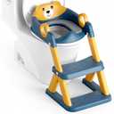 Potty Training Seat, Upgrade Toddler Toilet Seat for Kids Boys Girls, 2 in 1 Potty Training Toilet, Splash Guard Anti-Slip Pad Step Stool(Blueyellow-Pu)