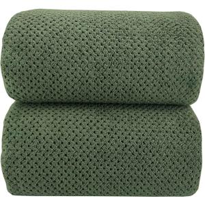 YTYC Towels,39x78 Inch Oversized Bath Sheets Towels for Adults Luxury Bath Towels Extra Large Sets for Bathroom Super Soft Microfiber 80% Polyester(Olive Green,2 Piece)