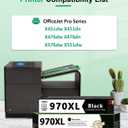 970XL High Yield Ink Cartridge (1-Pack, Black) Compatible 970XL 970 CN625AM Ink Cartridges Replacement for HP OfficeJet Pro X451dw X451dn X476dw X476dn X576dw X551dw Printers