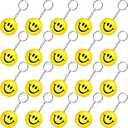 Blulu 20 Pack Smile Stress Balls Keychains Mini Foam Ball Keychains Yellow Stress Relief Gifts for Party Favors, School Carnival Reward, Birthday Party Supplies, Goodie Bag Stuffers
