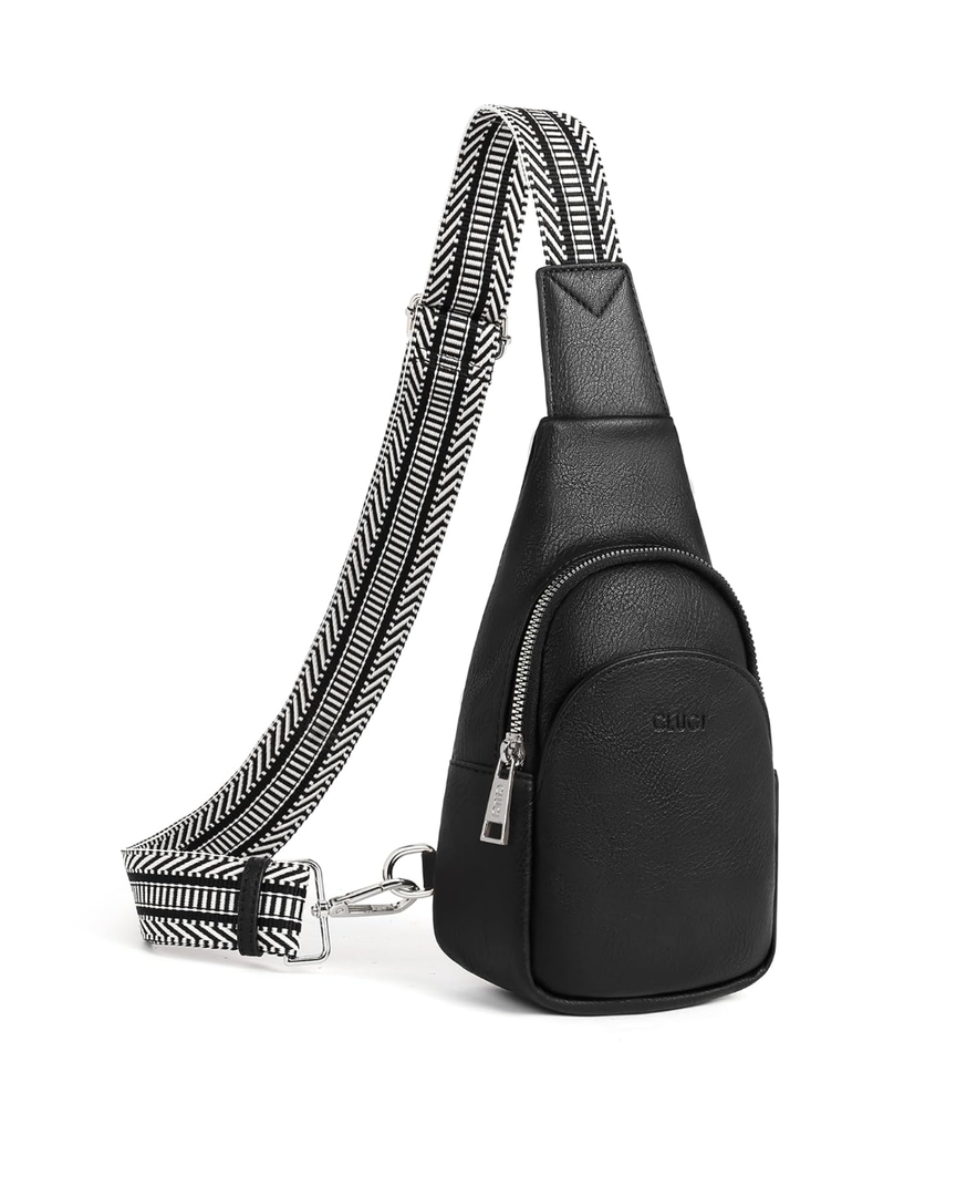 CLUCI Small Sling Bag for Women,Vegan Leather Crossbody Bags for Women,Fanny Packs with Guitar Strap
