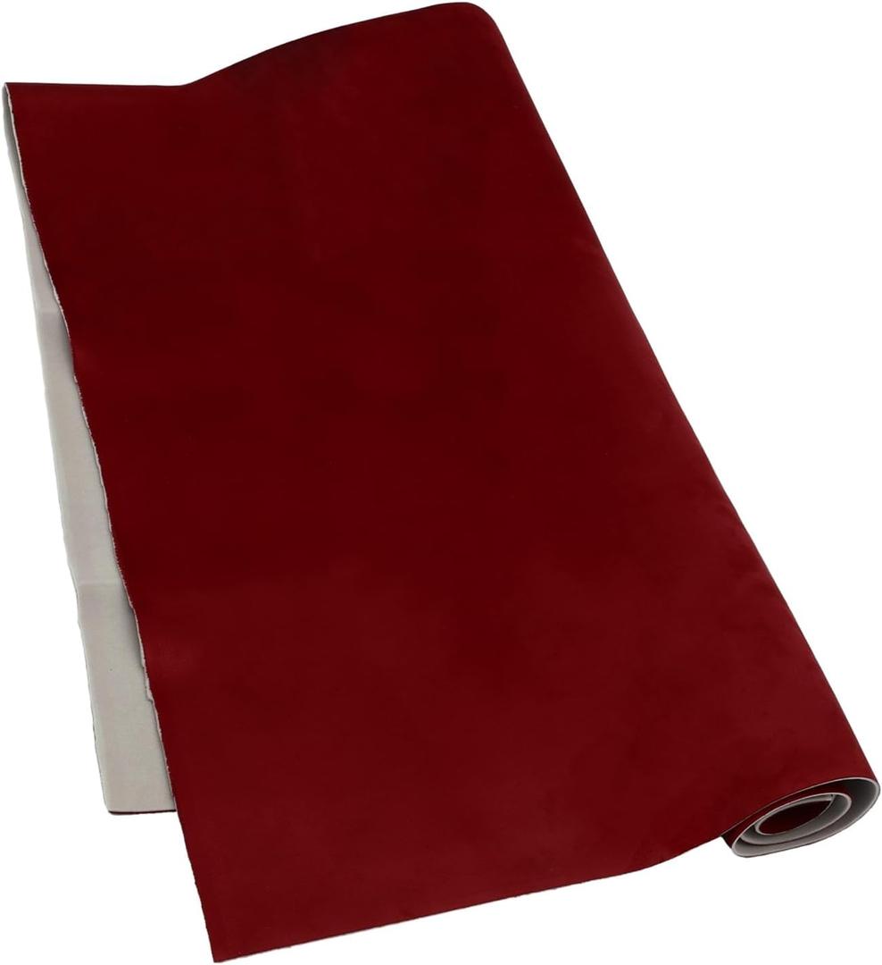 Suede Headliner Fabric 80" Length x 60" Width Foam Backed for Car Truck RV SUV Interior Trim Protect Aging Broken Faded DIY Repair Replacement Red Vehicle Components
