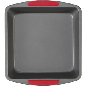 GoodCook MegaGrip Baking Pan with Silicone Grip Handles Square Non-Stick Heavy-Gauge Steel Cake Pan Baking Dish for Brownies Bread Cake Baked Goods & More, Dishwasher Safe, 8x8-Inch,