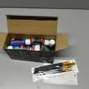 Nicpro 18 Colors Stained Glass Paint Set, 1oz / 30ml Waterproof Acrylic Enamel & Ceramic Glass Painting Kit for Arts on Transparent Wine Glasses Jars Windows with 6 Brushes & 1 Palette, Opaque Finish
