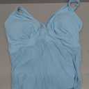 Blooming Jelly Women One Piece Swim Dress Tummy Control Swimsuits Slimming Mesh Sheer Sarong Wraps Bathing Suit (Medium, Sky Blue)