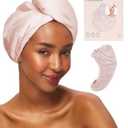Kitsch Microfiber Hair Towel Wrap for Women - Super Absorbent Hair Drying Towel - Quick Dry, Anti-Frizz - for Long & Short, Wet & Curly Hair - Blush