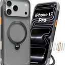 TORRAS Ostand Q3 Air for iPhone 17 Pro Case 6.3'' with Stronger Magnetic Stand, Fit for Magsafe, Airbags Miltary Protection, Camera Control for iPhone 17 Pro Case, Shockproof & Stylish, Shadow Black