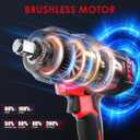 ACROPOW Cordless Impact Wrench Compatible with Milwaukee 18V Battery 3/4 1850FT-LBS Brushless High Torque Impact Driver, Auto-Stop Reverse, Variable Speed Heavy Duty Impact Gun(Bare Tool)