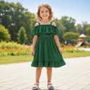 Toddler Baby Girls Dress Spring Summer Dresses Toddler Party Princess Dress (Green) Size 110