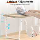 Laptop Desk for Bed Height Adjustable, Lap Bed Table with USB/Storage Drawer/Cup Holder/Tablet Stand/Book Shelf, Foldable Breakfast Tray Portable for Reading Writing, Sofa & Floor, Glacier, 
23.6" x15.7"