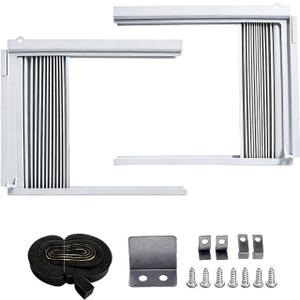 Window Air Conditioner Side Panel with Frame, Universal Window AC Accordion Filler Kit for Most 5,000 BTU Units
