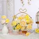 Artificial Flower Combo Flowers Exquisite Yellow Flower Box Set for DIY Bouquets Centerpieces Floral Arrangements, Multi Use Wedding Party Home Decorations Faux FlowersYellow & Peach