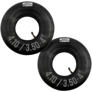 Mission Automotive Replacement Tire Inner Tubes - 2 Pack - Fits 4.10/3.50-4 Inch Wheels - Great for Wheelbarrows, Dollies, Lawn Mowers, Yard Trailers and Other Outdoor Equipment