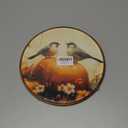 Voxitura Farmhouse Fall Pumpkin Bird Wall Art Round Framed,Vintage Rustic Wall Decor Canvas Hanging Living Room,Autumn Paintings Prints Artwork Decorations for Bedroom Thanksgiving Halloween 10x10in