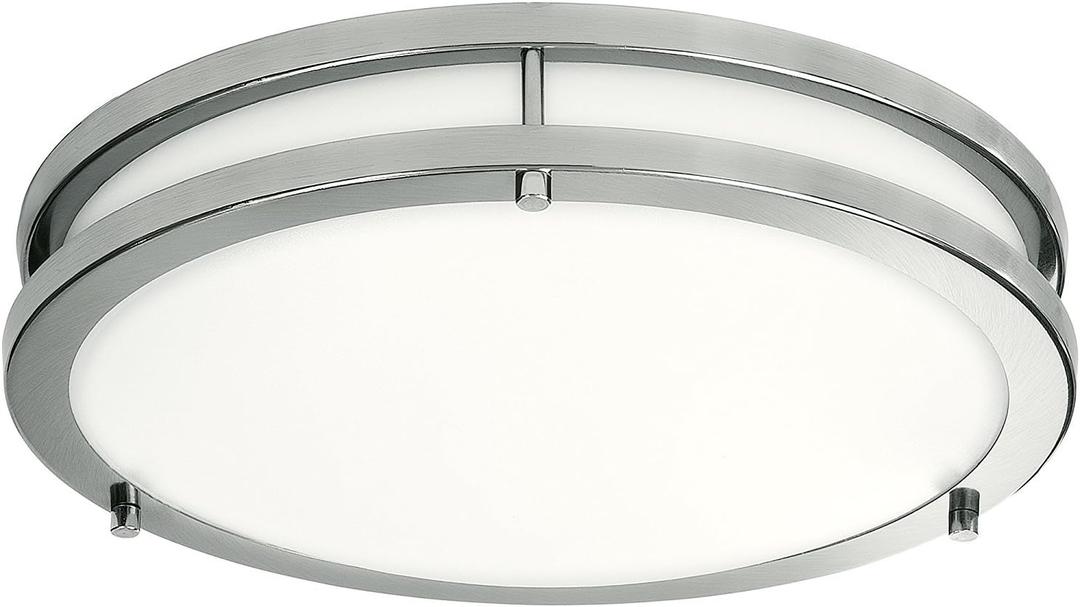LB72170 LED Flush Mount Ceiling Light, 10 inch, 17W (120W Equivalent) Dimmable 1350lm, 4000K Cool White, Brushed Nickel Round Lighting Fixture for Kitchen, Hallway, Bathroom, Stairwell