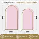Arch Backdrop Stand and Cover Set, 2 Metal Balloon Arch Backdrop 7.2ft 6ft, Gold Arched Stand Frame for Wedding, Parties,Birthday, Event Decorations (Pale Pink,7.2ft+6ft)