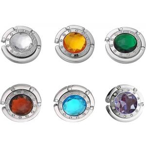 6 PCS Portable Handbag Hooks for Tables, Purse Bag Hanger Holder Hook, Folding Crystal Alloy Magic Hooks - Style 2