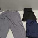 CTHH 3 Pack Capri Pants with Pockets - High Waisted Knee Length Yoga Leggings, Workout Biker Shorts for Women Running Summer (Small-Medium, Black/Gray/Navy)