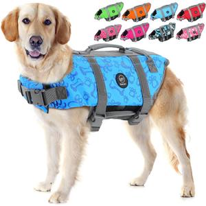 EMUST Dog Life Preserver, Pet Life Vests for Swimming, Beach Boating with High Buoyancy, Dog Flotation Vest for Small/Medium/Large Dogs, L, NewBlue