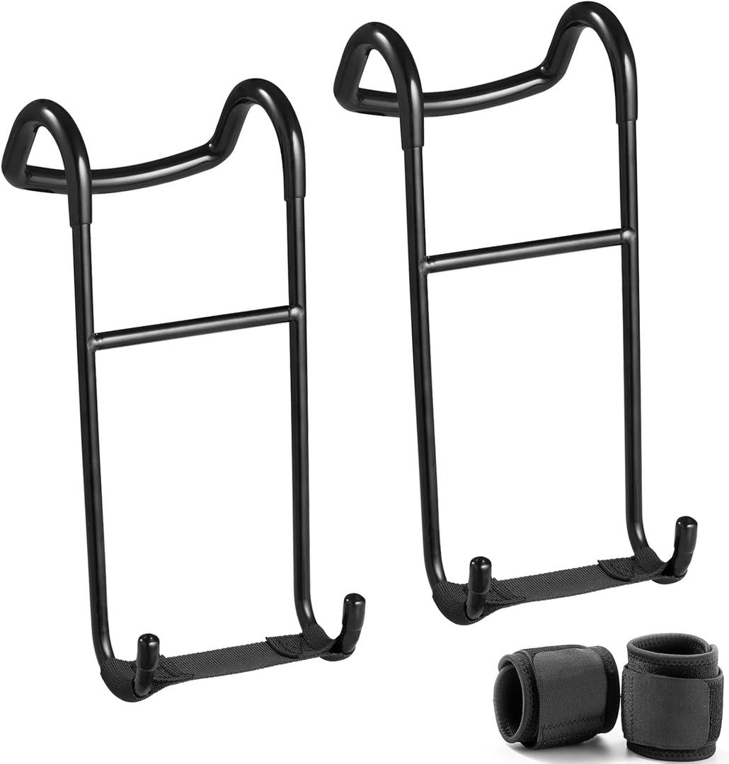 Upgraded 2-Pack Dumbbell Spotter Hooks, 250 lbs Load Capacity Heavy Duty Dumbbell Hooks for Bench Press, Chest & Shoulder Workouts with Wrist Straps