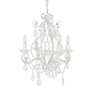 Tadpoles Mini 4-Bulb Vintage Chandelier - White Diamond | 14" x 14" x 17" | Plug-In or Hardwired | Uses Four 25-Watt E12 Candelabra Bulbs | Faux Crystal Chandelier with Acrylic & Glass Beads (White Diamond) Tadpoles Mini 4-Bulb Vintage Chandelier - White Diamond | 14" x 14" x 17" | Plug-In or Hardwired | Uses Four 25-Watt E12 Candelabra Bulbs | Faux Crystal Chandelier with Acrylic & Glass Beads (White Diamond)