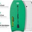 Bodyboard 33-inch/37-inch/42-inch Premium IXPE Body Board with Coiled Wrist Leash, Super Lightweight EPS Core and HDPE Slick Bottom, Perfect Surfing for Kids Teens and Adults