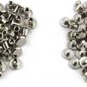 E-outstanding Phillip Chicago Screw 120sets 5x6mm Silver Chicago Screw Cross Head Phillips Drive Binding Screws Rivet Assembly Bolt for Book Binding DIY Leather Craft