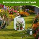 Gilprop 2 Pack Mesh Plant Covers 15.7 x 15.7 x 23.6 Inch Tomato Crop Netting Cage Garden Tents for Plant Protection from Insects Animals Outdoor Tall Crop Cage for Fruit, Vegetables, Flowers and Herbs