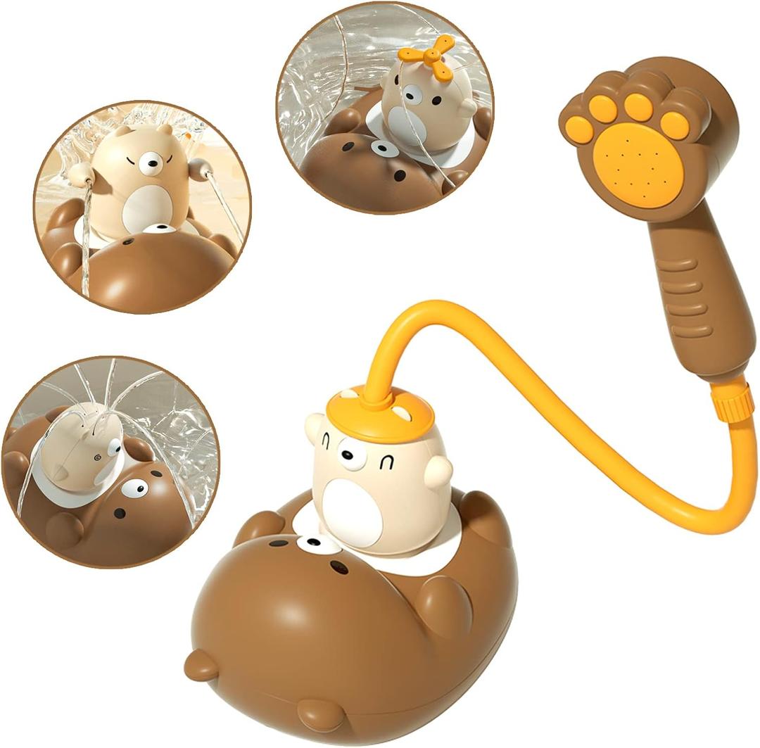 Bath Toys for Toddler 3-4 Years, 5 Modes Baby Bath Shower Sprayer for 1 2 Year Old, Bear Sprinkler Bathtub Toy with Shower Head for Boys Girls Ages 4-8 Gifts