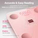 Ovutek Smart Scale for Body Weight, Digital Bathroom Scale BMI Weighing Body Fat Scale, Accurate Body Composition Scale Monitor for People's Health with Smartphone App, Compact Size, 400lb (Pink)